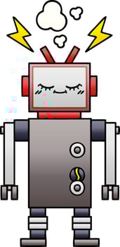 gradient shaded cartoon dancing robot vector