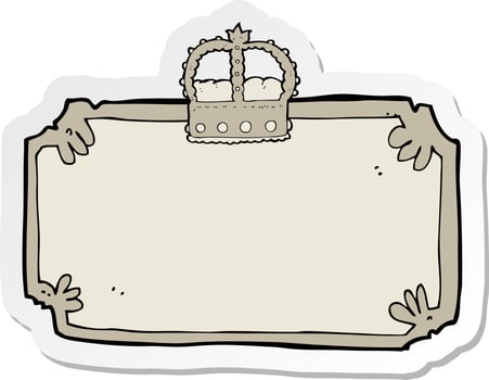 sticker of a cartoon old frame banner vector