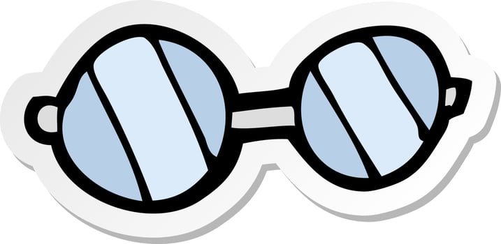 sticker of a cartoon glasses vector