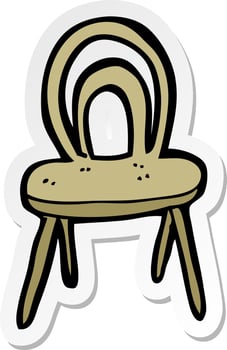 sticker of a cartoon chair vector