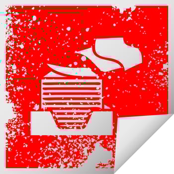 distressed square peeling sticker symbol stack of office papers vector