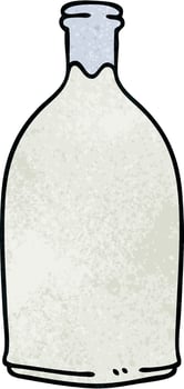 quirky hand drawn cartoon milk bottle vector