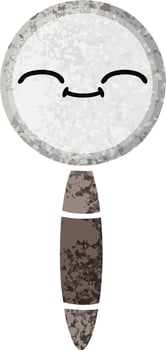 retro illustration style cartoon magnifying glass vector