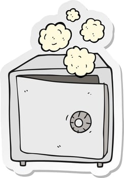 sticker of a cartoon safe vector