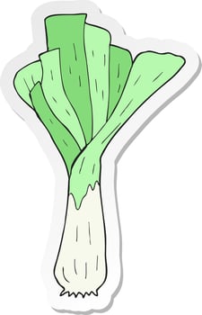 sticker of a cartoon leek vector