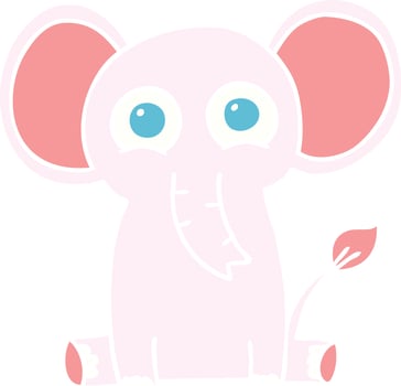 quirky hand drawn cartoon elephant vector