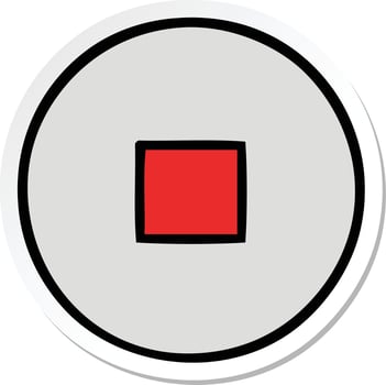 sticker of a cute cartoon stop button vector