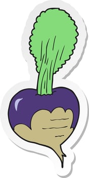 sticker of a cartoon beetroot vector
