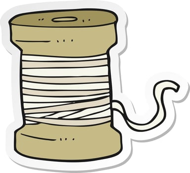 sticker of a cartoon thread vector