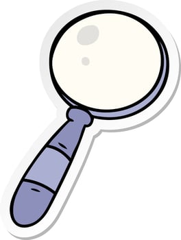 sticker cartoon doodle of a magnifying glass vector
