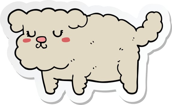 sticker of a cartoon dog vector