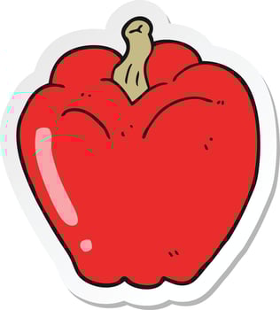 sticker of a cartoon pepper vector