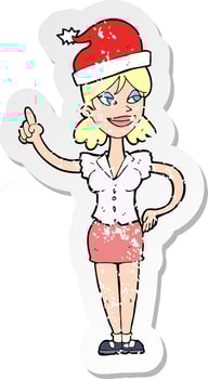 retro distressed sticker of a cartoon doodle vector