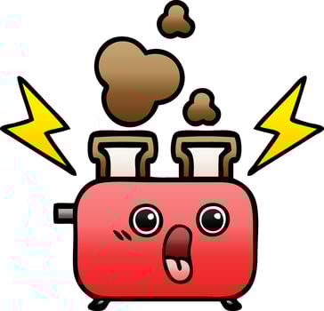 gradient shaded cartoon of a toaster vector