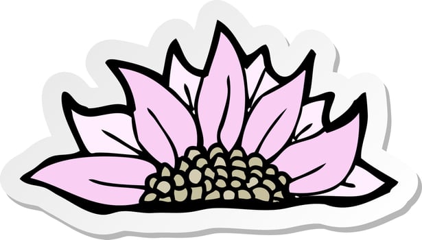 sticker of a cartoon flower vector