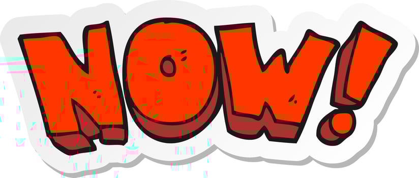 sticker of a cartoon now symbol vector