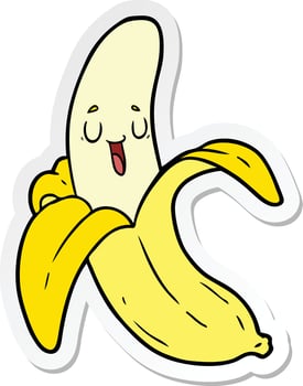 sticker of a cartoon banana vector