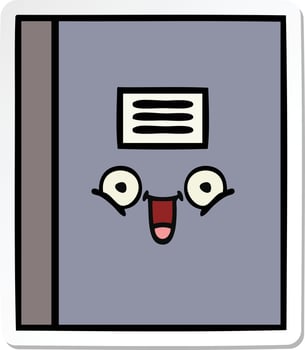 sticker of a cute cartoon notebook vector