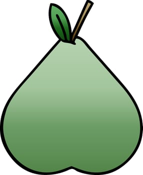 gradient shaded cartoon green pear vector