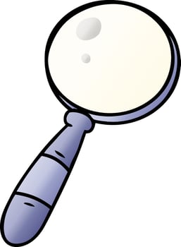 gradient cartoon doodle of a magnifying glass vector