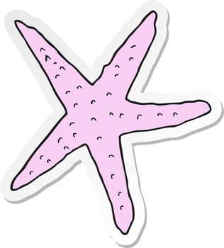 sticker of a cartoon starfish vector
