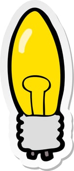 sticker of a cartoon electric light bulb vector