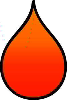 quirky gradient shaded cartoon blood drop vector