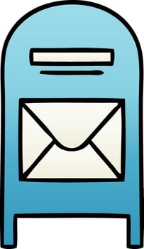 gradient shaded cartoon mail box vector