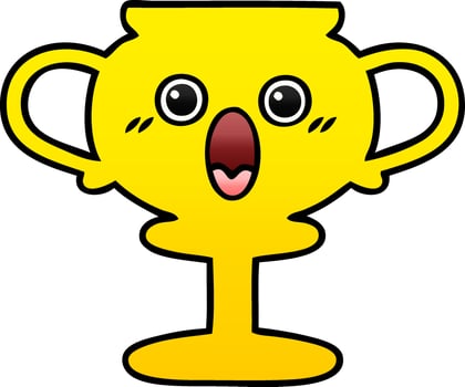 gradient shaded cartoon trophy vector