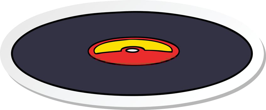 sticker of a cartoon old vinyl record vector