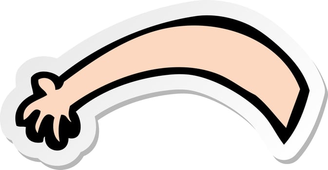 sticker of a cartoon arm vector