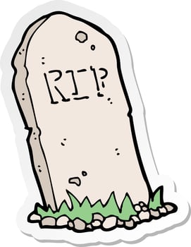 sticker of a cartoon spooky grave vector