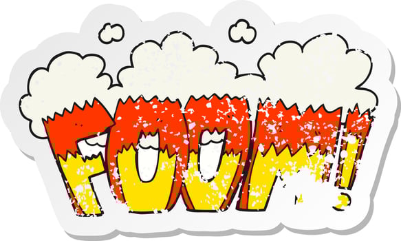 retro distressed sticker of a cartoon comic book explosion vector