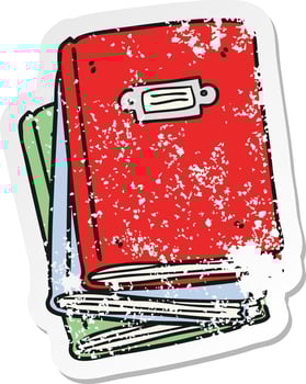 retro distressed sticker of a cartoon book vector