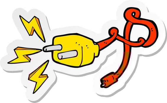 sticker of a cartoon plug vector