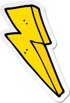 sticker of a cartoon lightning bolt vector