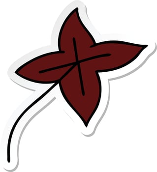 sticker of a cute cartoon autumn leaf vector