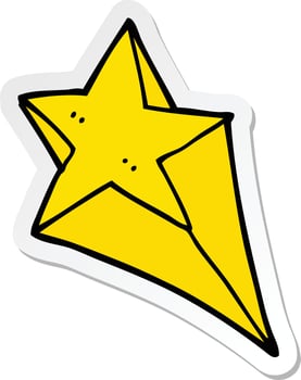 sticker of a cartoon shooting star vector