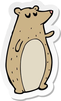 sticker of a cartoon bear vector