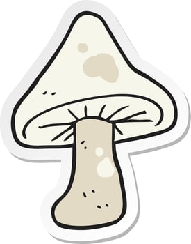 sticker of a cartoon mushroom vector