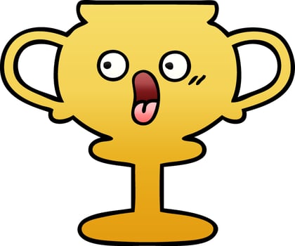 gradient shaded cartoon trophy vector