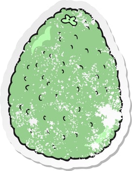 retro distressed sticker of a cartoon avocado vector