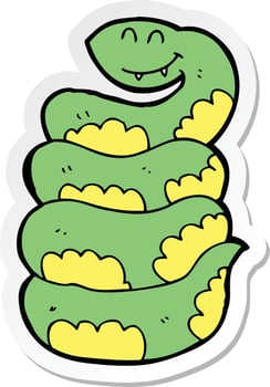 sticker of a cartoon snake vector