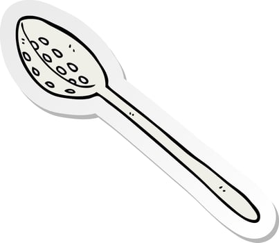 sticker of a cartoon ladle vector