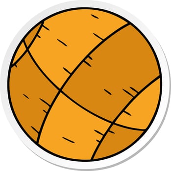sticker cartoon doodle of a basket ball vector