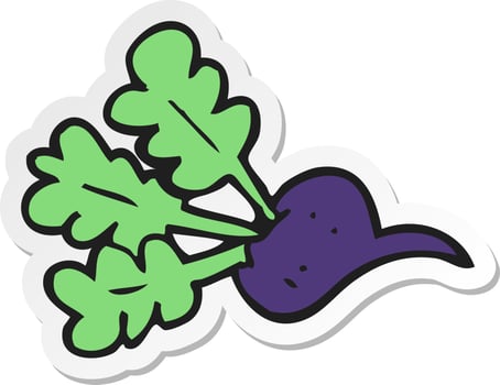 sticker of a cartoon beet vector