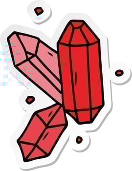 sticker cartoon doodle of crystal gems vector