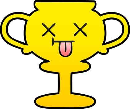 gradient shaded cartoon trophy vector