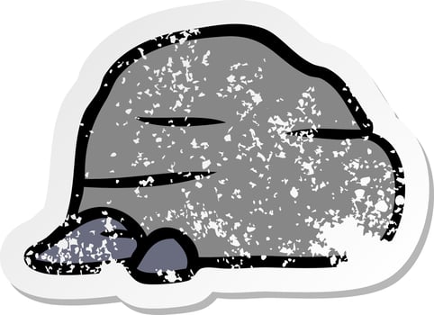 distressed sticker cartoon doodle of stone and pebbles vector