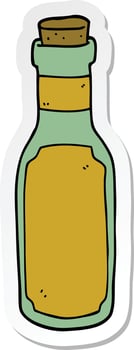 sticker of a cartoon potion bottle vector